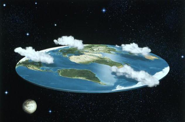 صورة تخيلية للأرض فيما لو كانت مسطحة - النظريات الأغرب عن الأرض