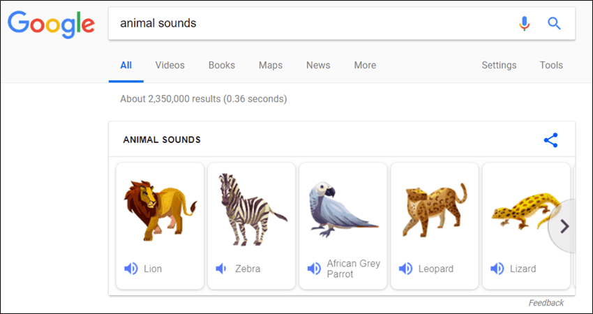 التعرف على اصوات الحيوانات
