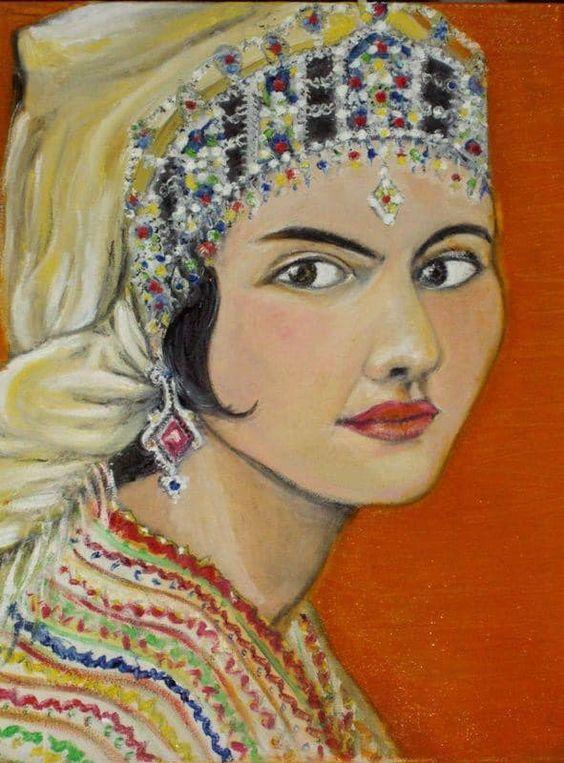 لوحة لامرأة أمازيغية من منطقة القبائل