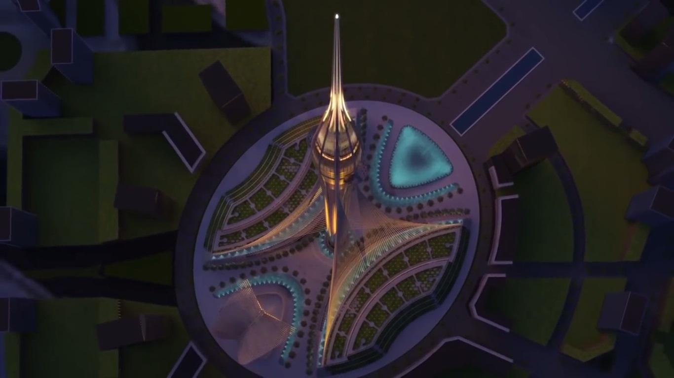 برج خور دبي - الموقع العام للمشروع، بخطوطـه الأنيقة والمتكاملـة