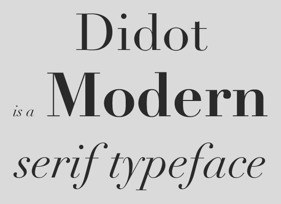 الخط Didot - الخطوط Serif وSans serif