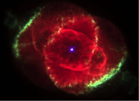 صورة تظهر شكل انفجار هذا النوع من النجوم بشكلٍ عام