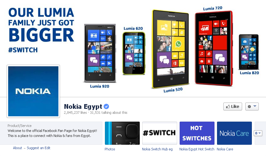Nokia Egypt أشهــر 10 صفحــات مصــرية على الفيسبـــوك 
