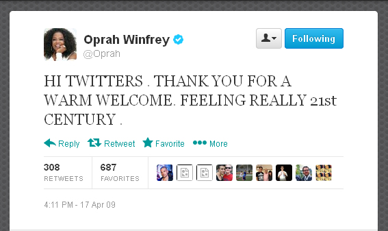 oprah 10 تغريدات مؤثرة في تاريخ موقع تويتر