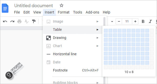 إنشاء جدول في WordPress باستخدام Google Docs -1