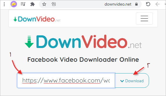 خطوات تحميل فيديو من Facebook عن طريق موقع DownVideo.net