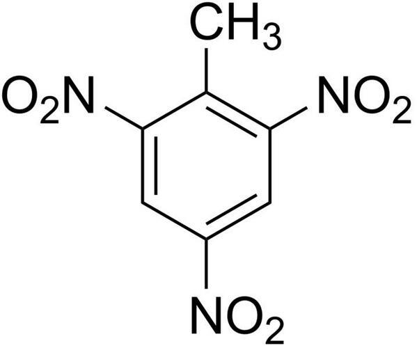 البنية الكيميائية لمادة TNT