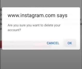 حذف حساب انستقرام