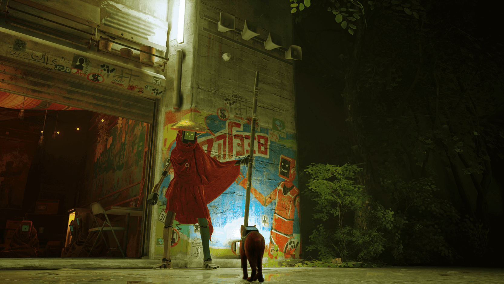 اللقاء الأول مع الروبوتات في لعبة Stray 