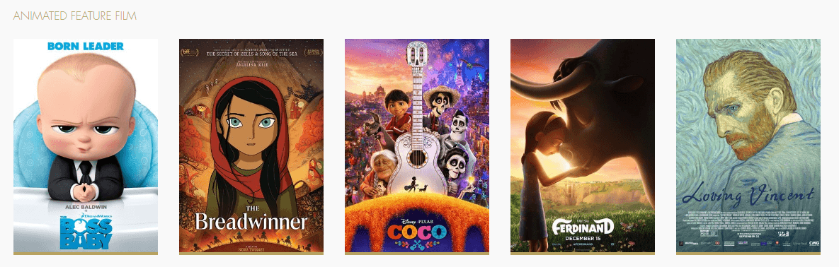 ترشيحات أنمي أوسكار 2018