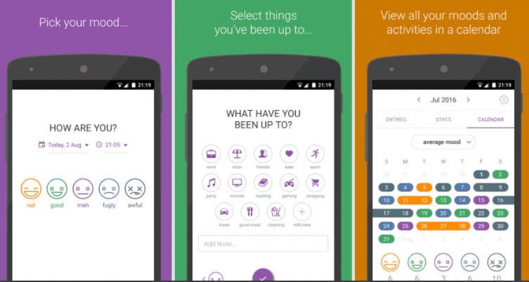 تطبيقات الصحة النفسية - Daylio App