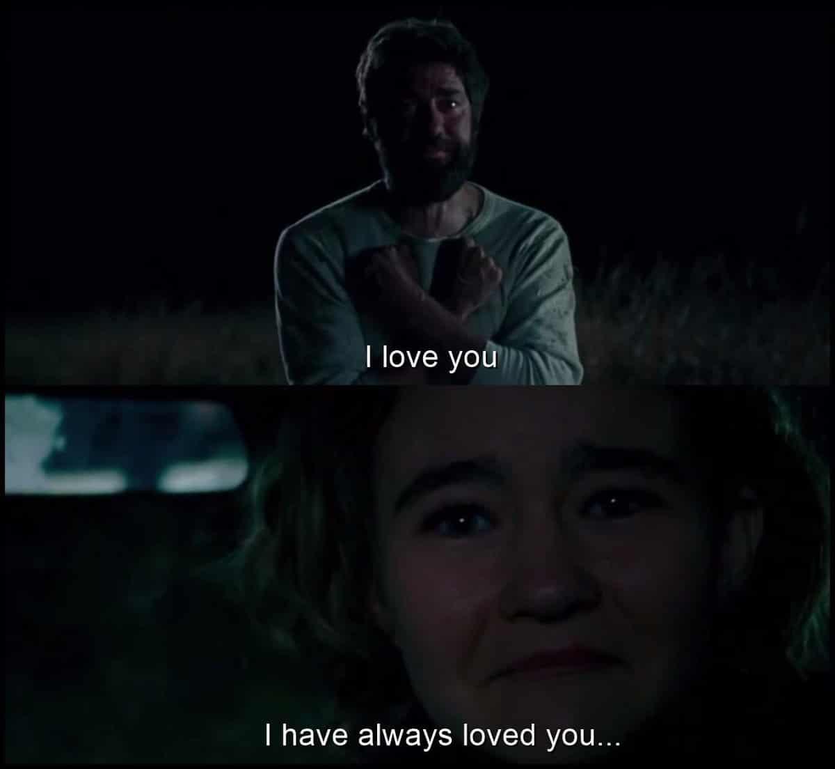 مشهد "لطالما أحببتك" من فيلم A Quiet Place