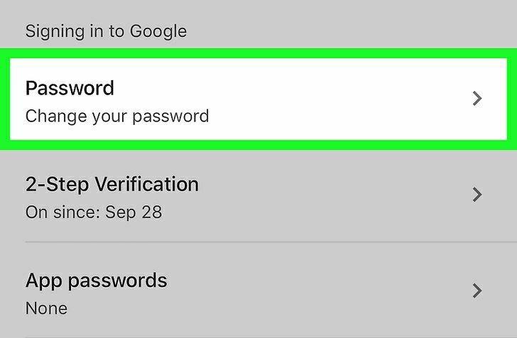 تعديل كلمة مرور Gmail على أجهزة الأيفون