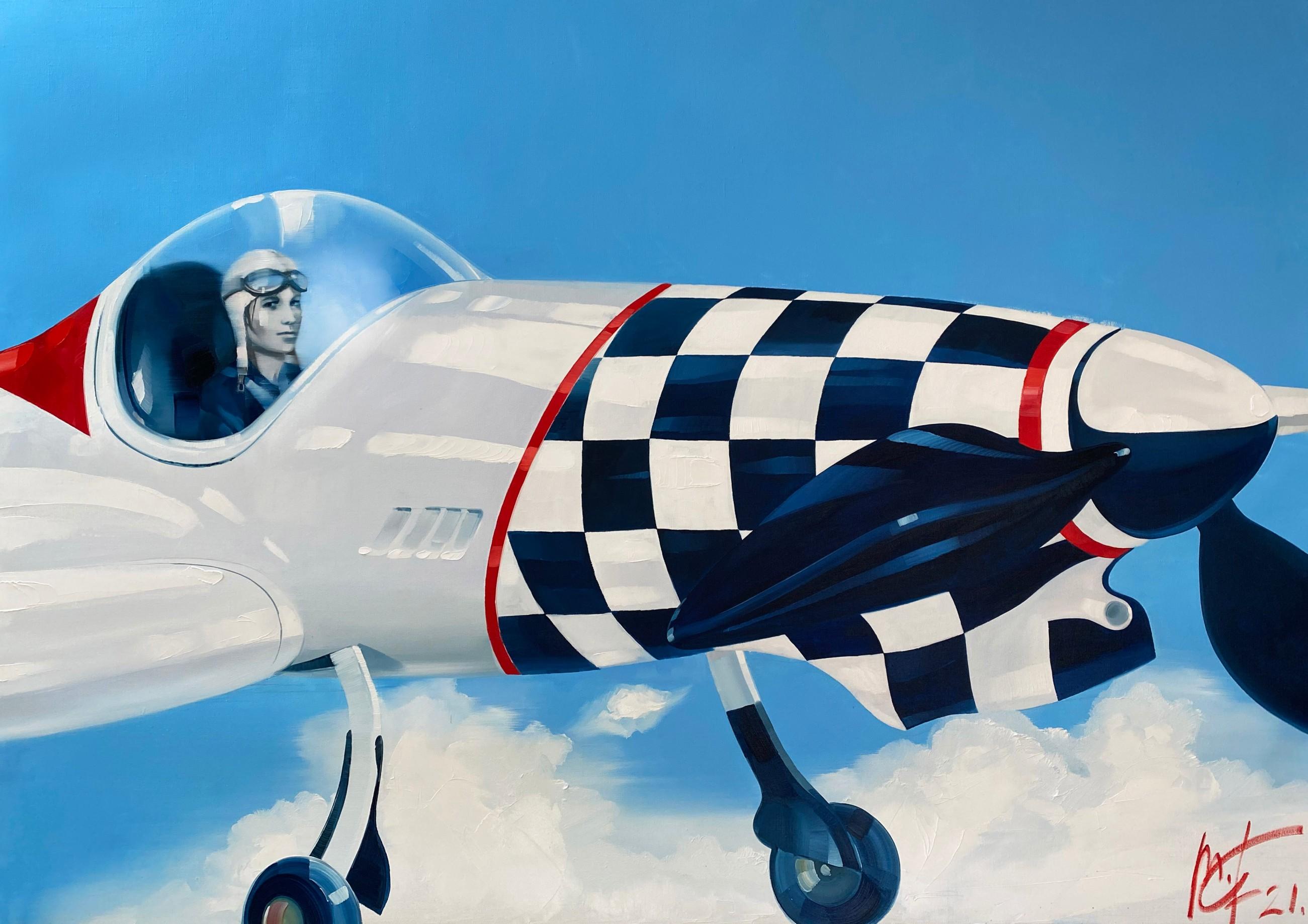 retro air plane 120x160 oil on canvas 2021