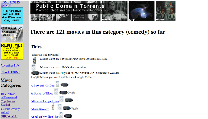 موقع Public Domain Torrents