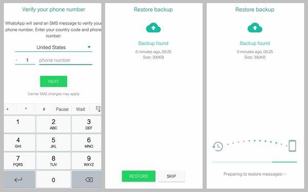 إستعادة رسائل WhatsApp
