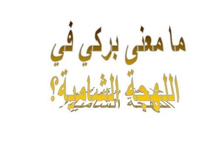 ما معنى بركي في اللهجة الشامية؟