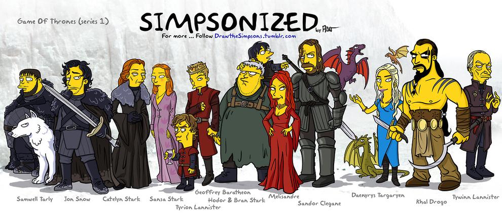 شخصيات مسلسل Game of Thrones على طريقة مسلسل The Simpsons