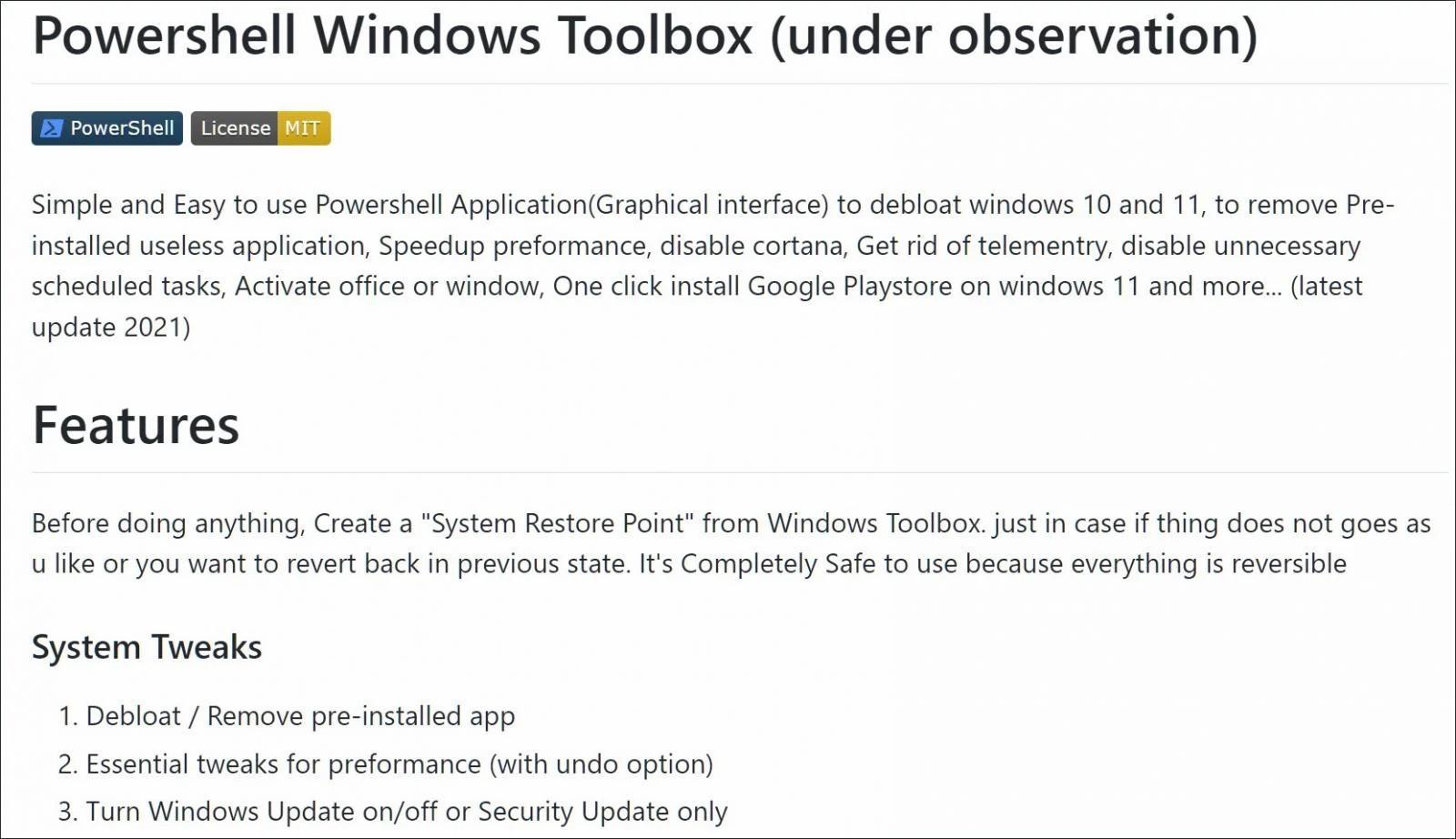  أداة Powershell Windows Toolbox