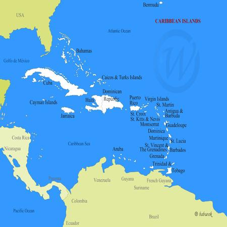 اين يقع البحر الكاريبي وما هي الدول المطلّة عليه