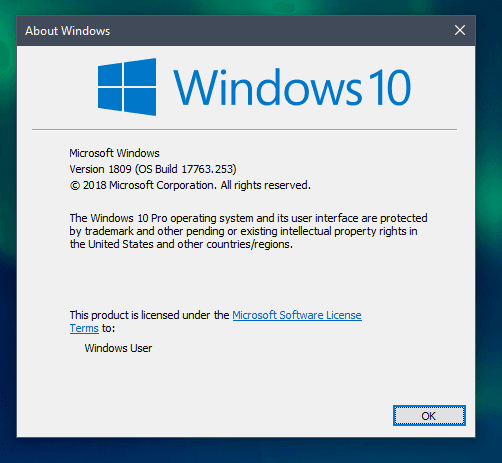 windows10 version