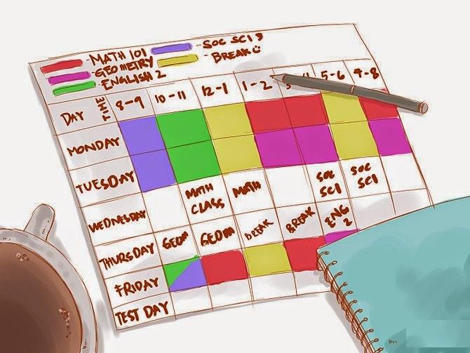 مواعيد المحاضرات والامتحانات على التقويم - عمل جدول للمذاكرة اليومية