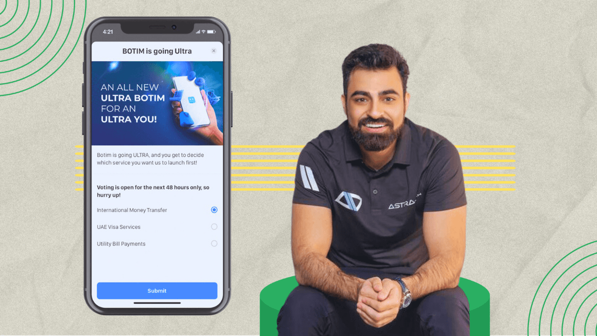 BOTIM App by Astra Tech provides Chat-based services from Airline reservations to Bond Acquisitions