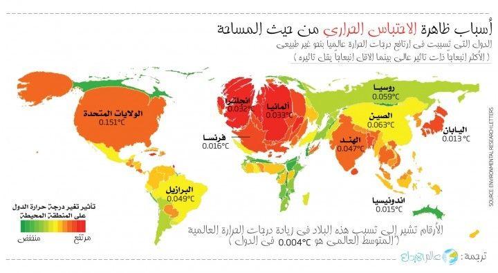 خريطة الدول المسببة للاحتباس الحراري