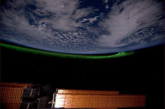 صورة التقطها أندريه من محطة الفضاء الدولية لأضواء الشمال