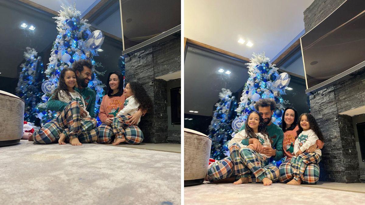 محمد صلاح يحتفل مع عائلته بعيد الميلاد