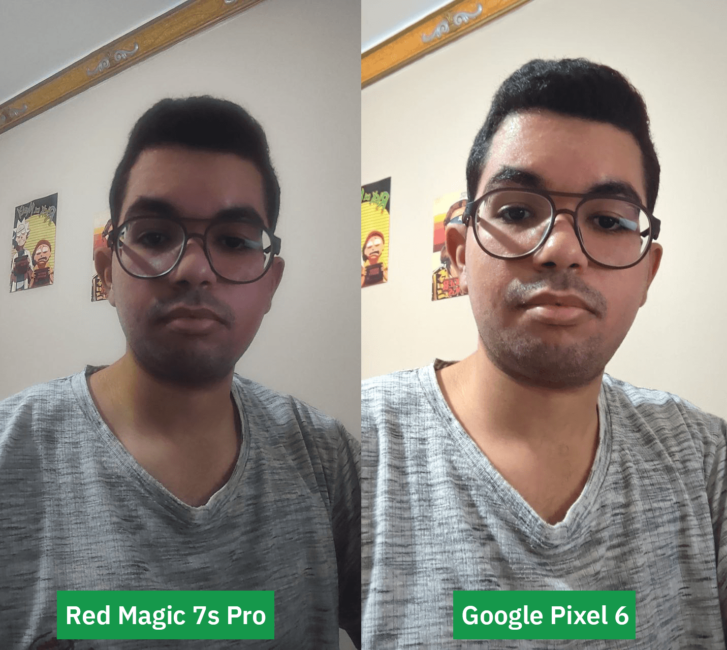 الحالة الثانية: بكسل 6 على اليمين و Red Magic 7s Pro على اليسار 