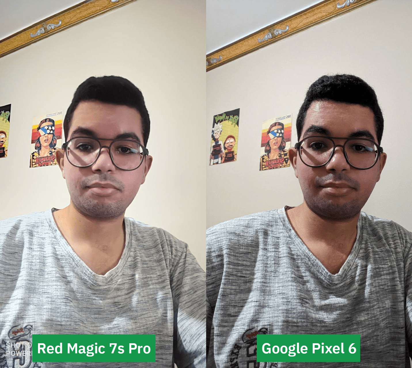 الحالة الأولى: بكسل 6 على اليمين و Red Magic 7s Pro على اليسار 