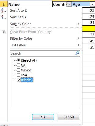 حذف الخلايا الفارغة بسهولة - Microsoft Excel