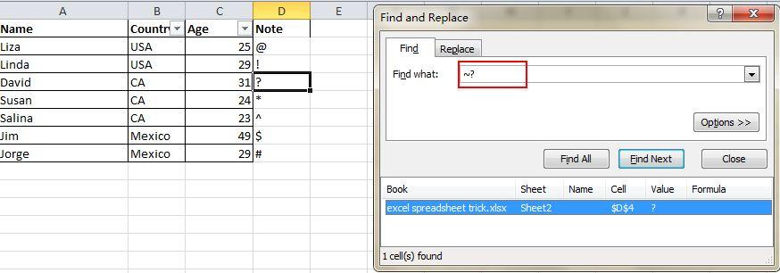 ميزة البحث عن شيئ غير محدد - Microsoft Excel