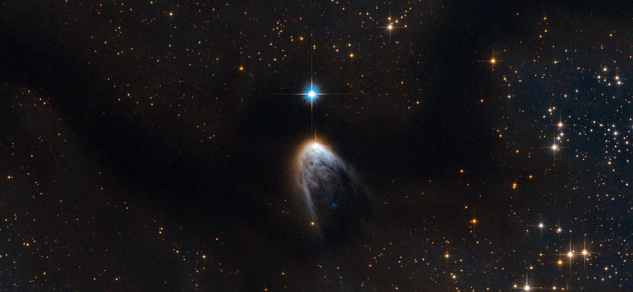 Violent birth announcement from an infant star