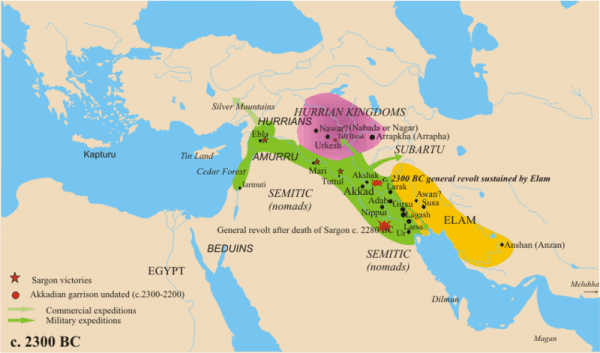 الإمبراطورية الأكادية (2200-2300 ق.م.) - اعظم امبراطوريات في التاريخ