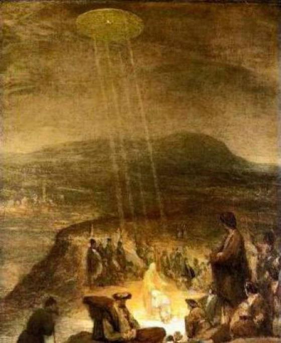اللوحة معمودية المسيح - الأطباق الطائرة