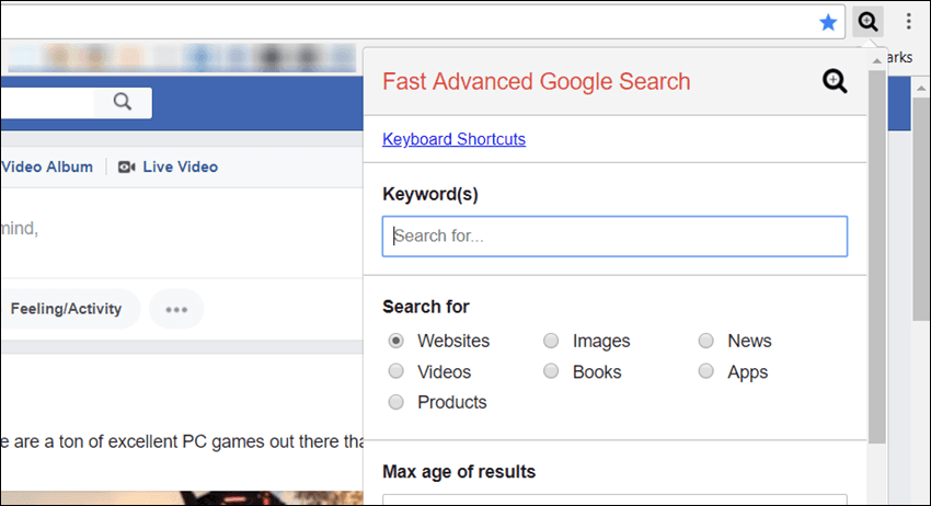 اضافة Fast Advanced Google Search