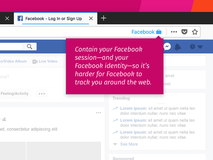أداة حاوية الفيسبوك "Facebook Container Extension"