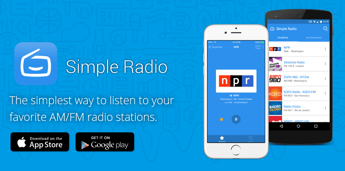 تطبيق راديو عبر النت للجوال Simple Radio