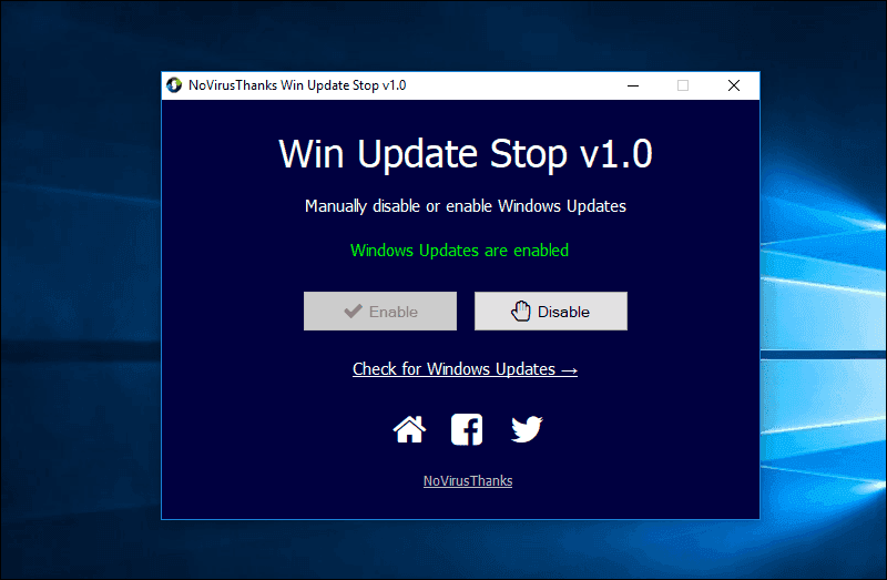 أداة Win Update Stop