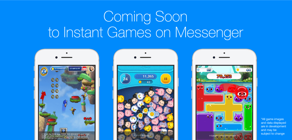 Upcoming Facebook Messenger Games