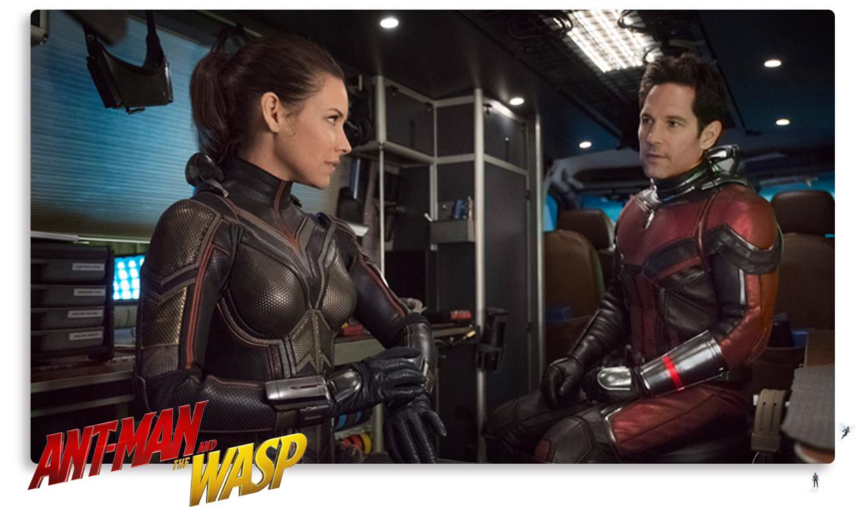 بول رود و إيفانجلين ليلي في مشهد من فيلم Ant-Man and the Wasp