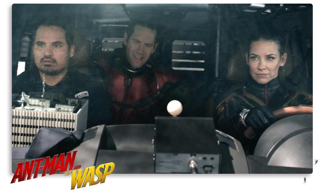 بول رود، إيفانجلين ليلي، مايكل بينا في مشهد من فيلم Ant-Man and the Wasp