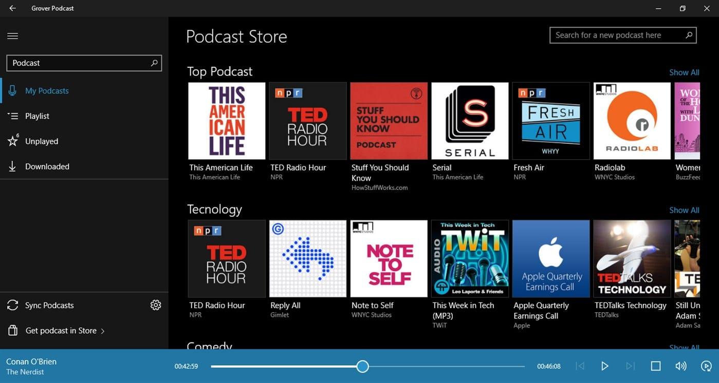 Grover Podcast تطبيقات البودكاست