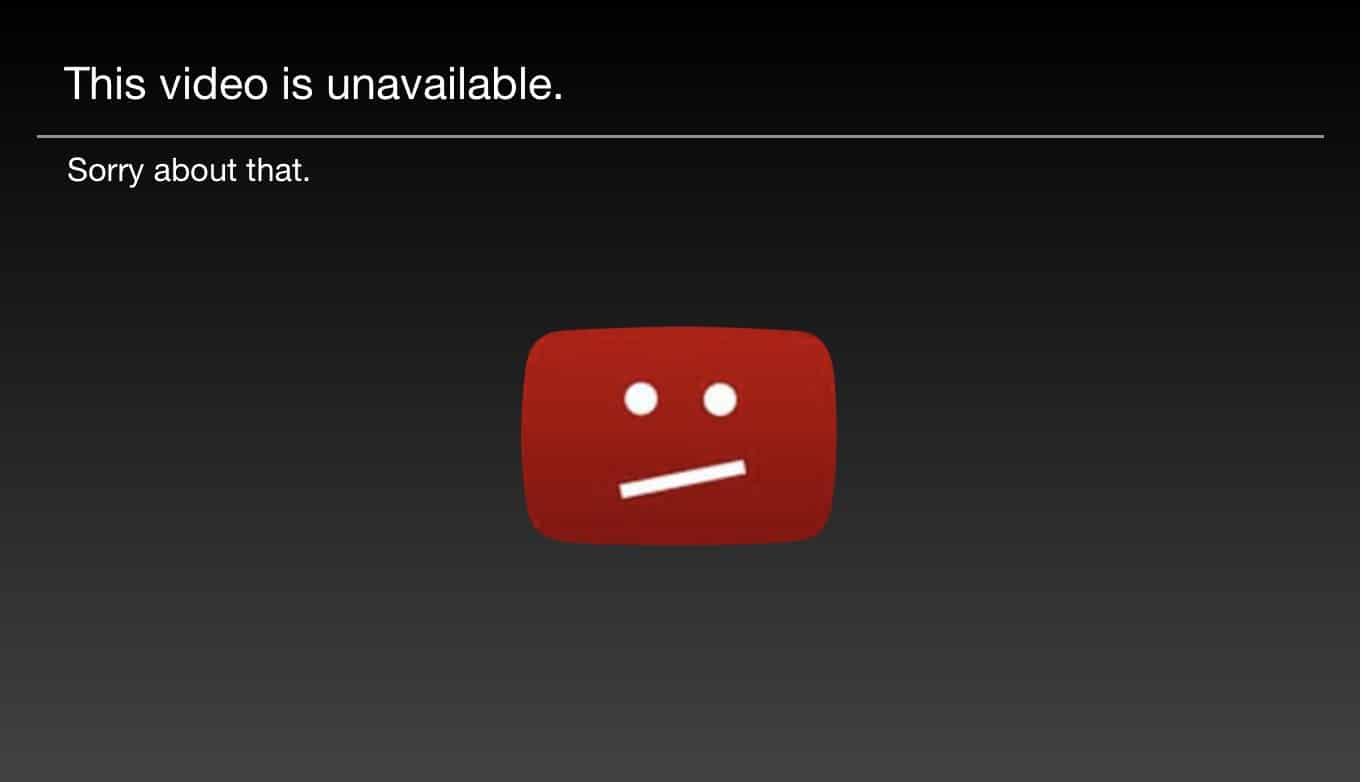 أخطاء يوتيوب - فيديو محذوف