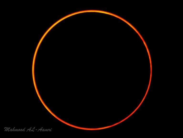 يظهر لنا في الصورة كسوف الشمس الحلقي الذي حدث تاريخ 21يونيو 2020 الموافق 29 شوال 1441