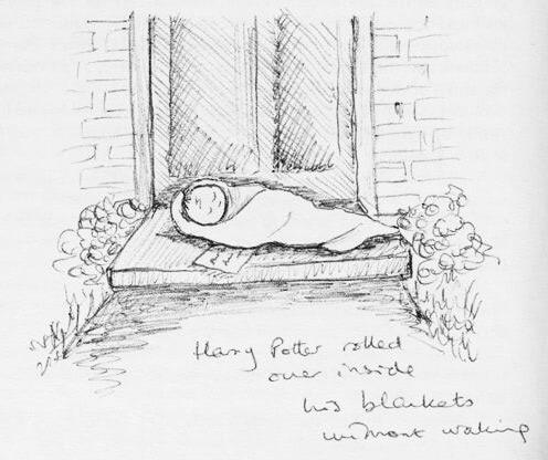 رسم لأول فصل من هاري بوتر بيد رولينغ - الوكيل الأدبي كريستوفر ليتل
