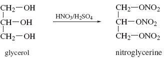 تحوّل الجلسرول (Glycerol) إلى النتروجليسرين (Nitroglycerin)