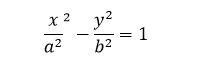 في حال كان محور القطع الزائد ينطبق على محور الفواصل x  وذروته مبدأ الإحداثيات (مفتوح لليمين واليسار)